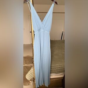 Light Blue Women’s V-Neck Maxi Dress